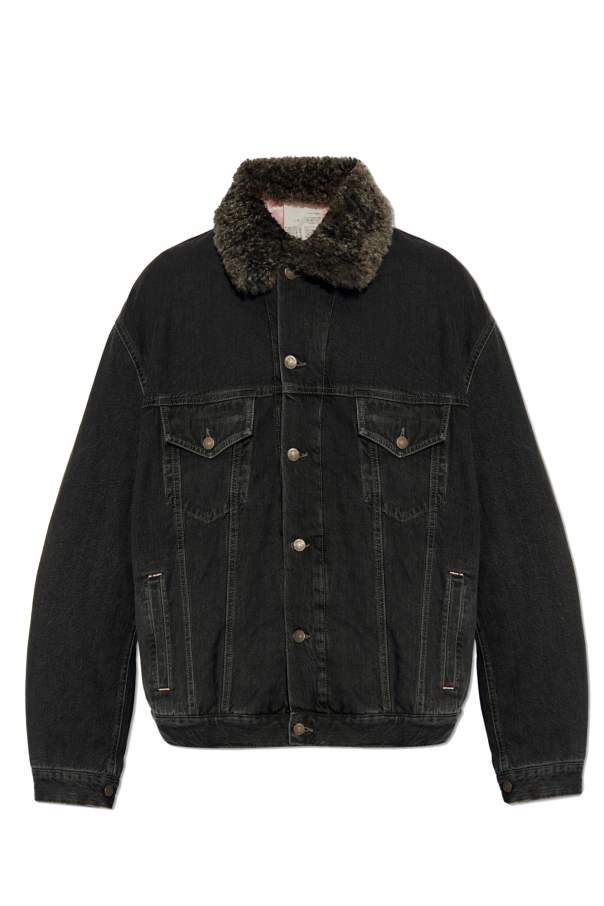 VbjdevelopmentsShops Germany Washed Linen Plaid Sport Shirt Black Denim jacket with fur collar Acne Studios